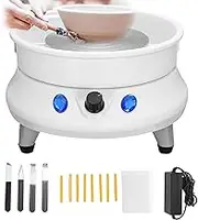 Electric Pottery Wheel, 0-200r/min Speed Adjustable Pottery Forming Machine, 350W with Detachable Basin & 11pcs Shaping Tools for Pottery Teaching, for Beginners DIY Clay Art