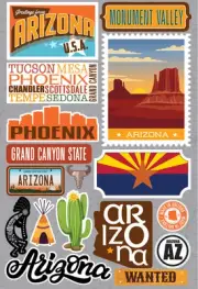 3 Pack Reminisce Jet Setters 3.0 State Dimensional Stickers-Arizona JET-002