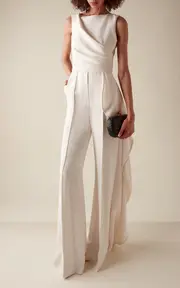 [Elie Saab] Draped Cady Jumpsuit