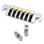 6 String Electric Guitar Bridge Vintage TP-6 Style LP Stopbar Tailpiece Silver