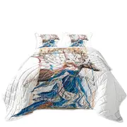 Fairytale Art Drawing Serenity Fairy and Horse Coverlet