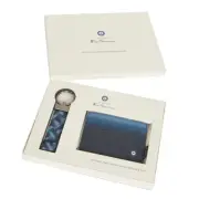 Ben Sherman Blue Men's Keyring & Credit Card Wallet 10cm Pouch Holder Leather