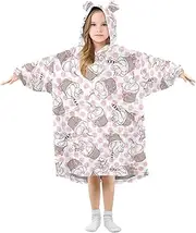 [Joisal] Kids Plush Hooded Blanket Hoodie for Winter Cozy Comfort Warm Wearable Blanket Sweatshirt