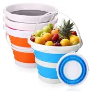 4 Pcs Collapsible Bucket Small Cleaning Bucket 10l Blue, Pink, Orange, Gray