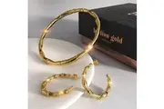 Boxed Nature's Whisper Bangle and Earrings Set