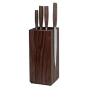 Boker Core 5pc Kitchen Knife Set & Block - Walnut Wood / Satin
