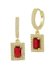 Sphera Milano 14K Over Silver CZ Cluster Charm Earrings