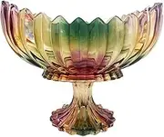 AMOLINCO Crystal Glass Pedestal Fruit Bowl, Footed Decorative Bowl for Table Centerpiece, Kitchen Counter Dining Room Tables Decor Centerpiece
