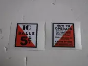 1 set of decals for GOOFY made by Bally 1932.