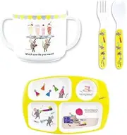 Ken Onishi LLA-3200 Leo Leoni LL Melamine Dinnerware Gift Set (Plate, Mug, Spoon & Fork) Lemon GR 9.1 x 3.9 x 12.2 inches (230 x 100 x 310 mm)