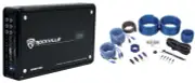 Rockville ATOM P20 1600w 4-Channel Bluetooth Car Amplifier w/ Volt Meter+Amp Kit