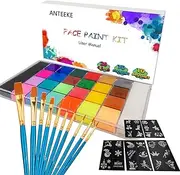 Body Paint Face Paint Kit 26 Water-Soluble Professional Face Painting Palette Children's Make-Up Set for Halloween/Christmas/Easter/Carnival/Theme Parties/Colsplay Makeup Body