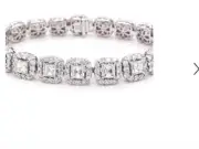 Asscher Cut 11.40 Ct White Diamond Jewelry Tennis Bracelet 925 Sterling Silver