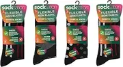 [COSHAL] 6 Pairs Mens Non-Elastic Diabetic Socks Easy Grip Loose Soft Top Sock's Cotton Smooth Toe Mens Wide Multipack Comfortable Sock Size 6-11
