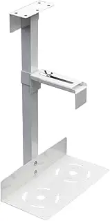 Universal PC Case Holder Adjustable Host Box Stand Computer Hanging Host Bracket Versatile Under Desk or Wall Side Mount, CPU Stand Lift White