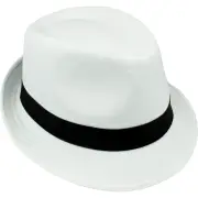 Adult Trilby White & Black Fedora Hat