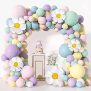 161 Pcs Daisy Balloon Garland Arch Kit Party Pastel Balloons Flower Balloons Mac