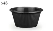 48 Carlisle S29203 2 oz Black Fluted Melamine Ramekin Restaurant Dipping Sauce