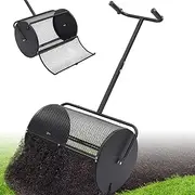 HOME RIGHT Compost & Peat Moss Spreader,47 Inch Heavy Duty Seed spreaders for lawns with Adjustable U-Shaped Handle, Large Capacity Steel spreaders for Lawn & Garden top Soil