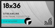 Americanflat 18x36 Picture Frame with Polished Plexiglass - Streamline Collection - Thin Border Picture Frame for Wall Display - Hanging Hardware Included - Black