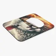 Christian Lion and Lamb Mouse Pad, Biblical Mat for Computer Desk, Office Decor