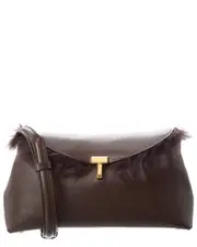 TOTEME T-Lock Leather & Shearling Satchel
