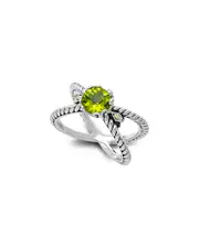 Samuel B. 18K & Silver 1.20 ct. tw. Peridot X Ring