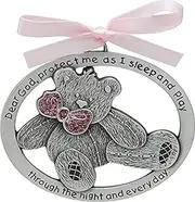 Cathedral Art CM17P Pink Teddy Bear Crib Medal for Jewelry Making, 2-1/2 by 2-Inch