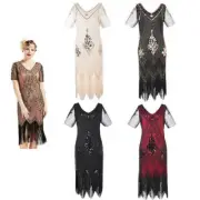 1920s Fancy Dress Vintage Sequin Great Gatsby Flapper Dress Costume Plus Size AU