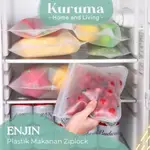 KURUMA ENJIN 密封水果儲存袋塑料拉鍊蔬菜 PEVA 食品級食品儲存蔬菜水果美學 ZIPLOK 食品半透明防漏