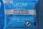 LACURA Face Care Make-Up Removing Cleansing Towelettes / Wipes , Oil Free, 25ct