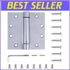 Durable Stainless Steel Door Hinges - Self-Closing, Reversible Design, 2 Pack