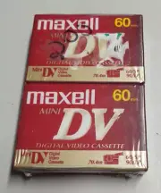 Maxell Mini DV Digital Video Camcorder Cassette Tapes 60 Minutes 2 Pack Blank