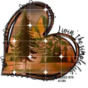 Sublimation Print Heart Living The Simple Life Ready to Press Heat Transfer