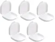 Mobestech 5 Pcs Holder Container Cleaner Oral Case with Air Hole Case Pink Case Cleaning Case Braces Kit Bracket Box White