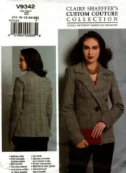 Vogue Sewing Pattern 9342 V9342 Womens Jacket Claire Shaeffer Size 14-22 NEW