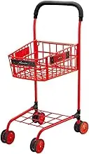 Folpus Mini Shopping Cart Kids Shopping Trolley Photography Prop Cute Toy Grocery Cart Miniature Supermarket Handcart for Children, Red