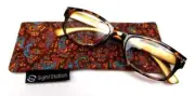 Foster Grant Sight Station HEATHER GLD/TOR Reading Glasses NEW 1.50 With Case