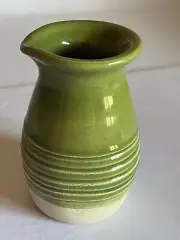 Small Cream Pitcher Signed Studio Pottery - Spring Green Glaze