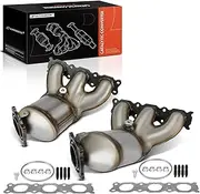 2-PC Left and Right Exhaust Manifold Catalytic Converter with Gasket Kit Direct-Fit Compatible with Volvo XC60 2010, S80 2007-2010, V70, XC70 & Land Rover LR2, 3.2L, E.P.A. Compliant