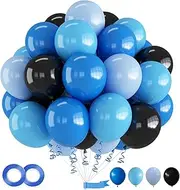 [Ovanda] Balloons Blue 30 Pieces 12 Inch Balloons Blue Set Blue Balloons Light Blue Latex Balloons Blue Helium Balloons Set for Boy Man Birthday Baby Shower Wedding Youth Initiation Party Decoration