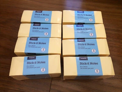 8 X J.Burrows Stick-it notes 50 x 38mm Post-it 96 Pads - 9600 Sheets Total !!