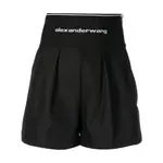 [Alexander Wang] Alexander Wang Logo-waistband Safari Shorts 4 US BLACK