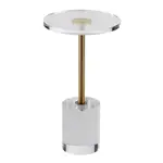 VEVOR Clear Acrylic End Table, Acrylic Side Table with a Solid Base, 11.9 x 11.9 inch Round Tabletop, 21.4 inch High, for Coffee, Drink, Food, Snack u
