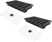 MINAOLULUS 2Pcs Gardening Tray Plant Flower Growth Box with Lid Durable Seedling Starter Trays for Home Gardening Breathable Design for Indoor and Outdoor Use