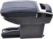 Car Armrest Arm Rest Rotatable Compatible For Lada Granta 2012 2013 2014 2015 2016 2017 2018 Kalina Center Centre Console Storage Box(Black Thread)