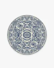 185' Round | Machine Washable Runner Rug | Kid & Pet Friendly | Indoor Rug | Delphina Delft Blue Rug | Ruggable