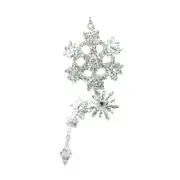 Melrose 8.5" Sparkling White Silver Glitter Jewel Snowflake Christmas Ornament