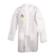 Cordova MPLAB200XL Defender II, White Microporous Labcoat with 4-Snap Front &...