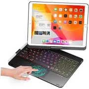 iPad 9th Generation Case with Keyboard, 360° Rotatable Backlit Keyboard Black
